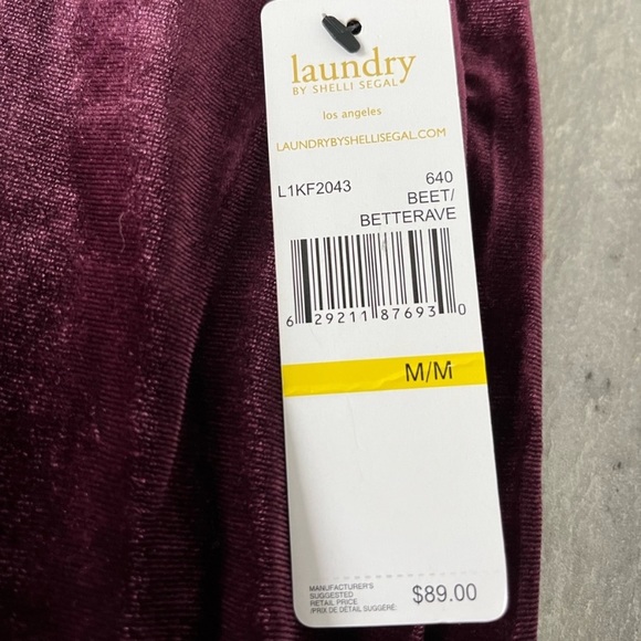 Laundry by Shelli Segal Velour Pencil Skirt Beet Medium (8-10) - Picture 5 of 7